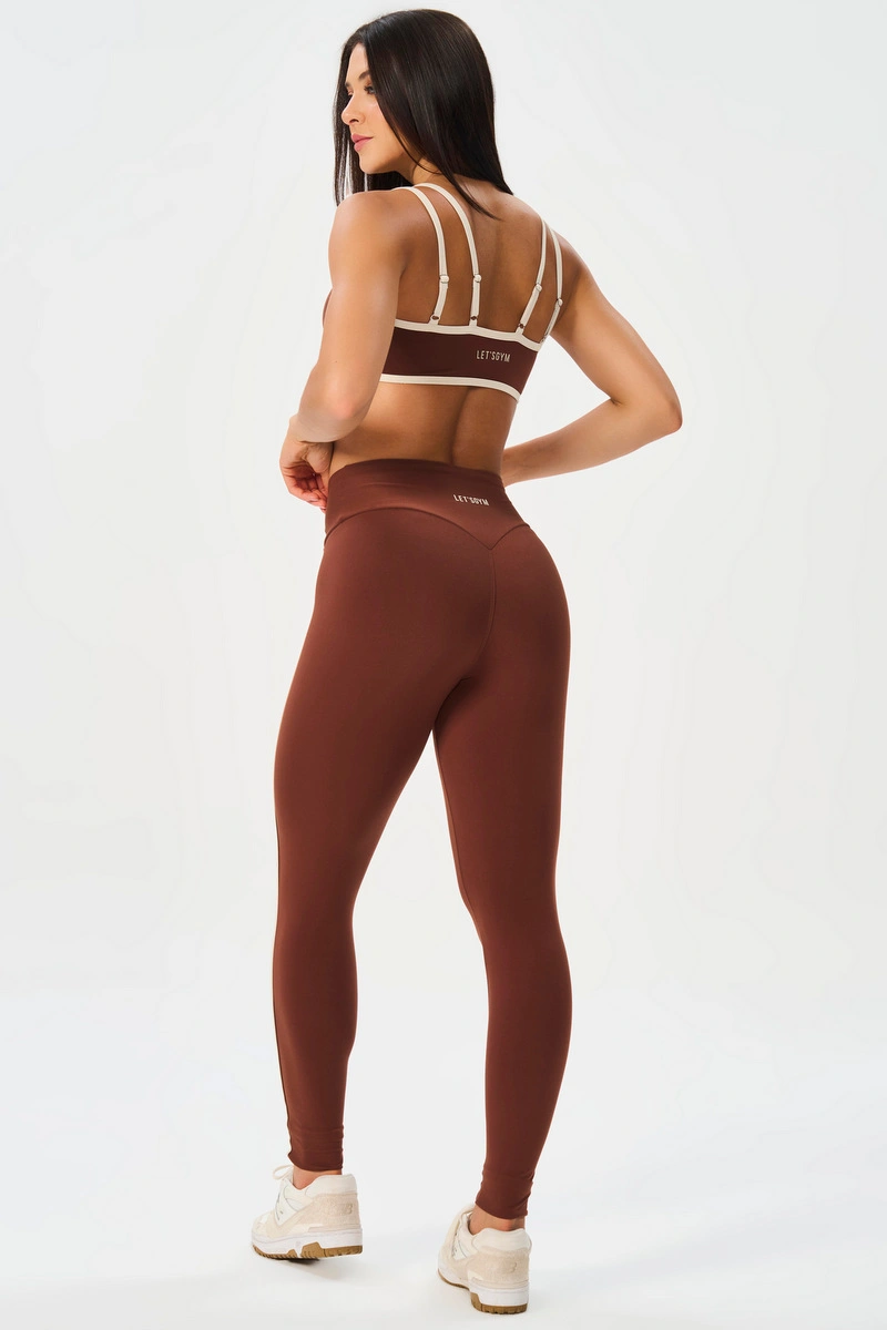 Lets Gym - Urban Motion Dark Brown Leggings - 3265DBR