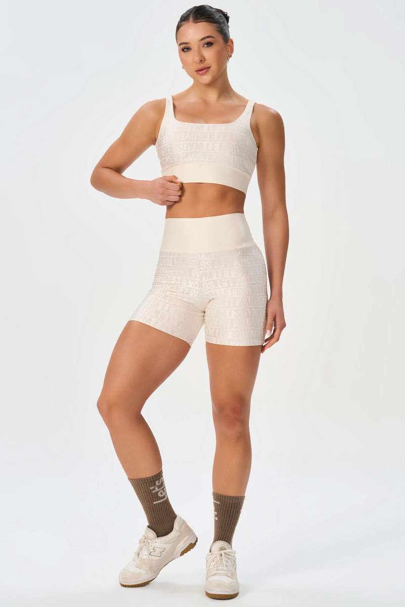 Lets Gym - Short Velvet Line Off White - 3294OFW
