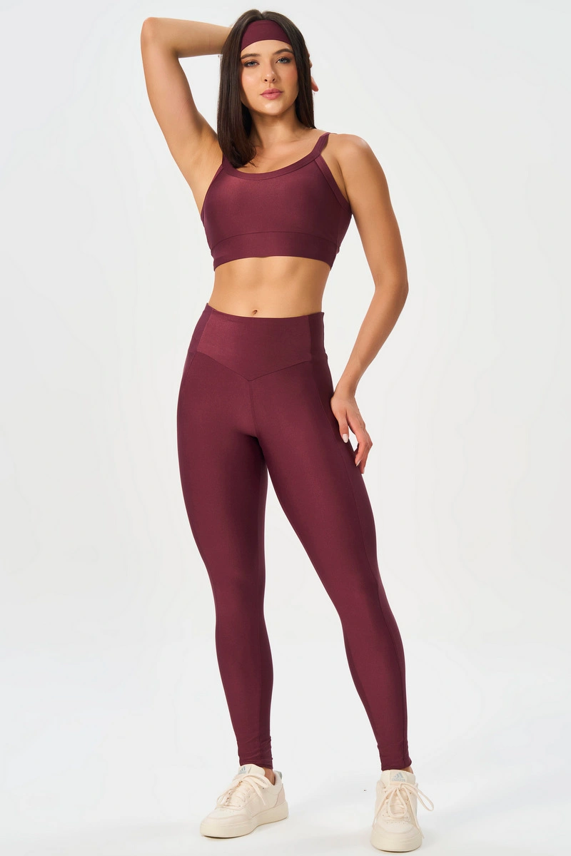 Lets Gym - New Bright Burgundy Leggings - 3314BG