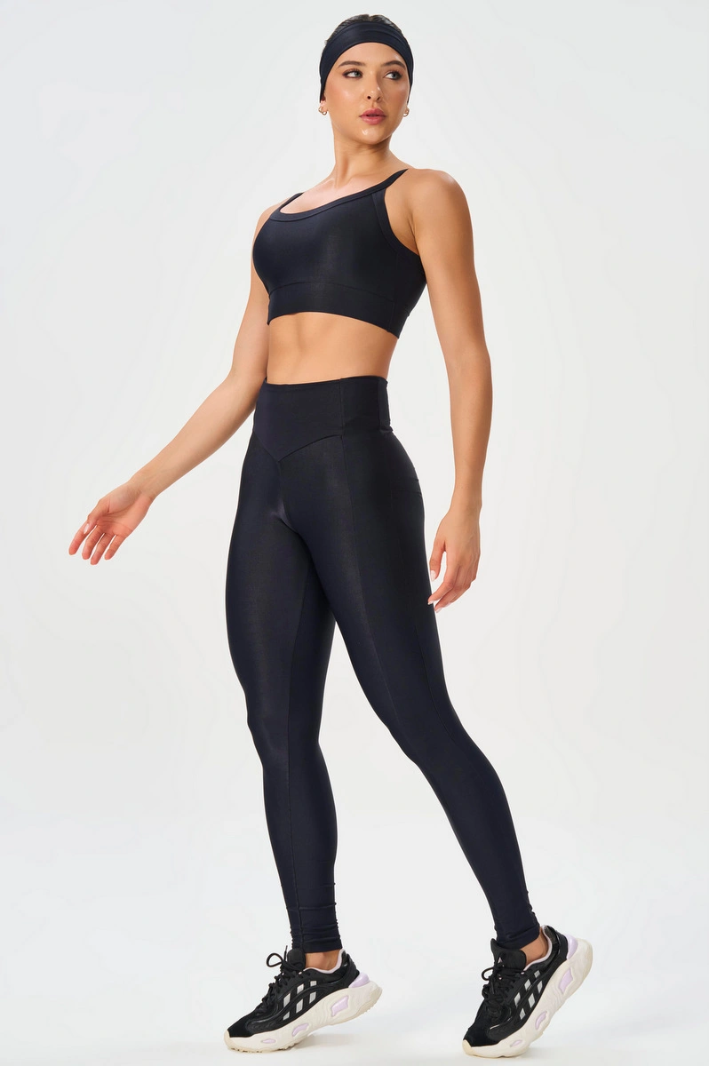 Lets Gym - New Bright Black Leggings - 3314PT