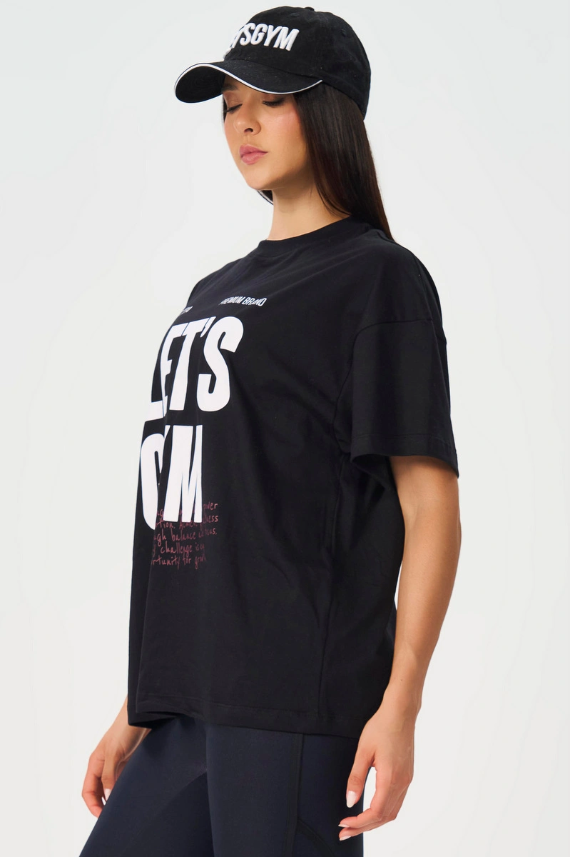 Lets Gym - Letsgym Balance Oversized T-Shirt Black - 3321PT