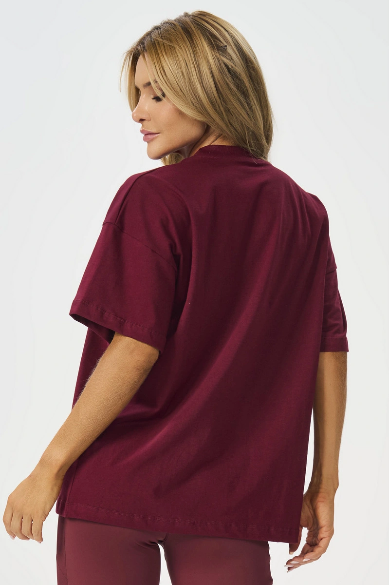 Lets Gym - Oversized T-Shirt Lets Club Burgundy - 3322BG