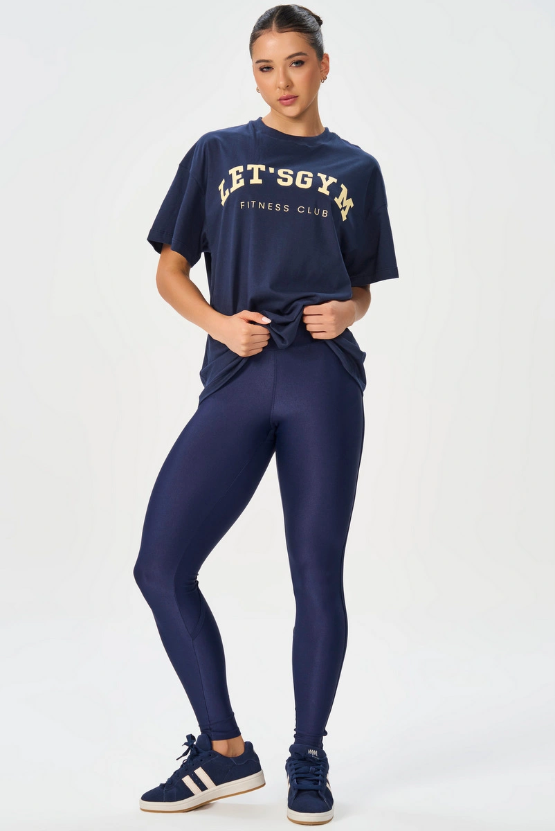 Lets Gym - Oversized T-Shirt Lets Club Navy Blue - 3322NB