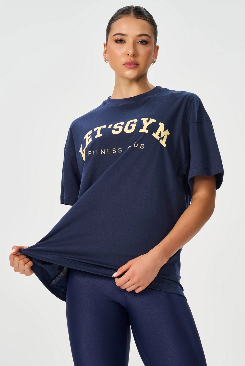 Lets Gym - Oversized T-Shirt Lets Club Navy Blue - 3322NB