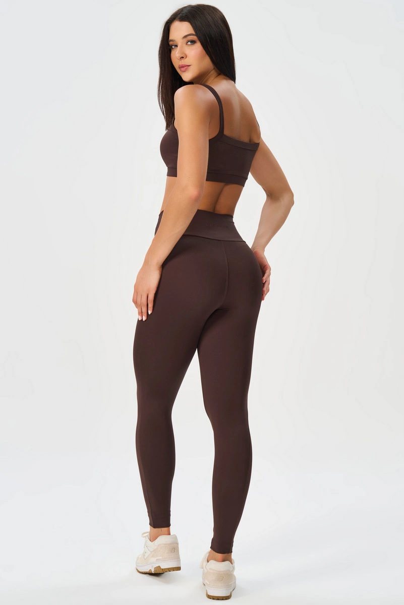 Lets Gym - Basic Tuning Coffee Leggings - 3327CF