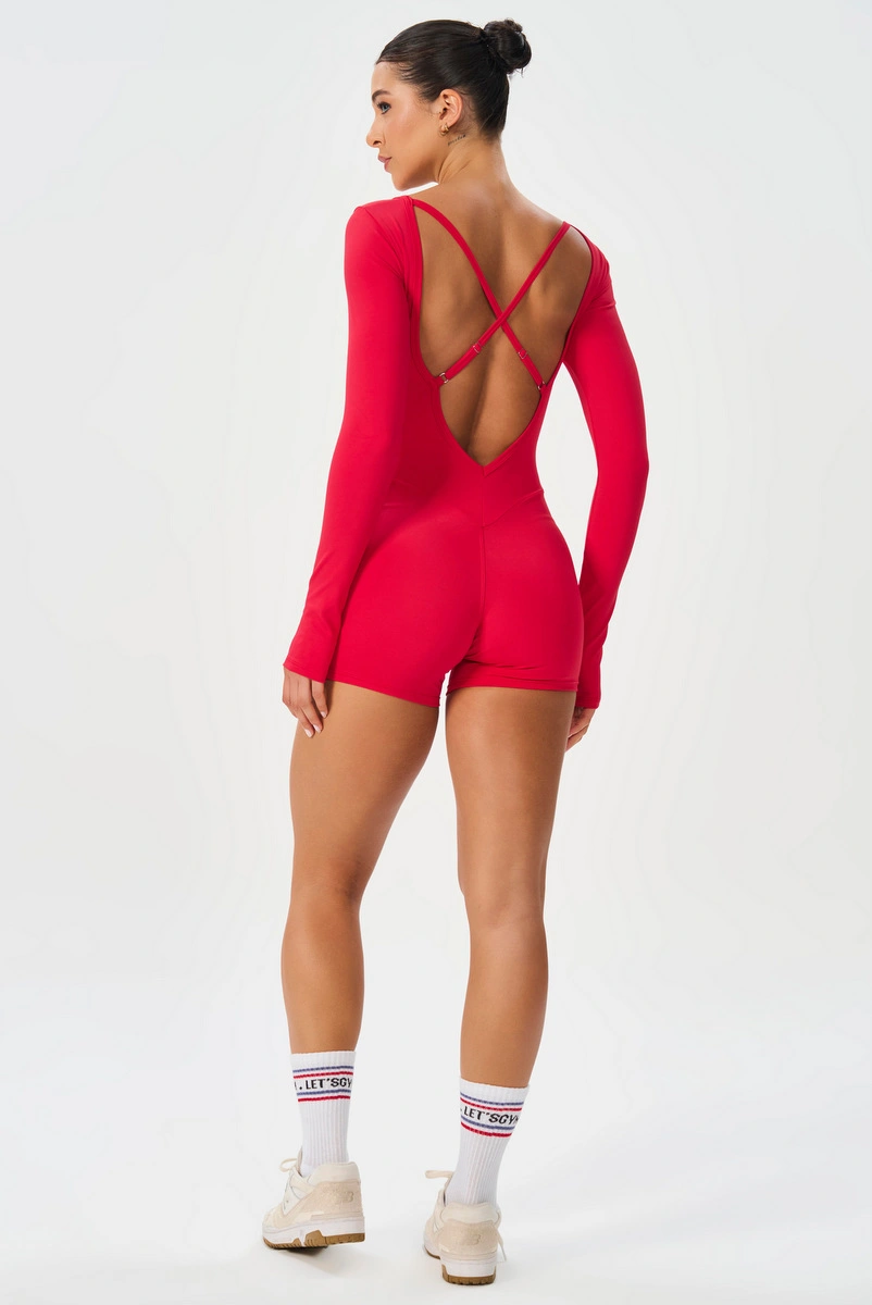 Lets Gym - Romper Basic Tuning Red - 3330RD