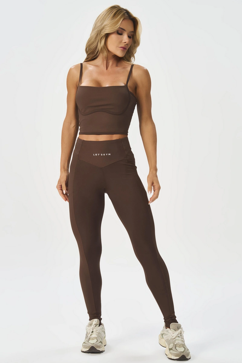 Lets Gym - Cropped Bold Rib Coffee - 3137CF