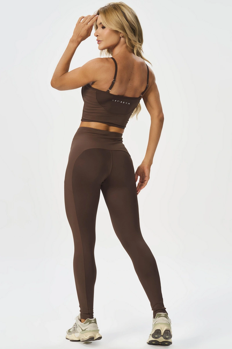 Lets Gym - Cropped Bold Rib Coffee - 3137CF