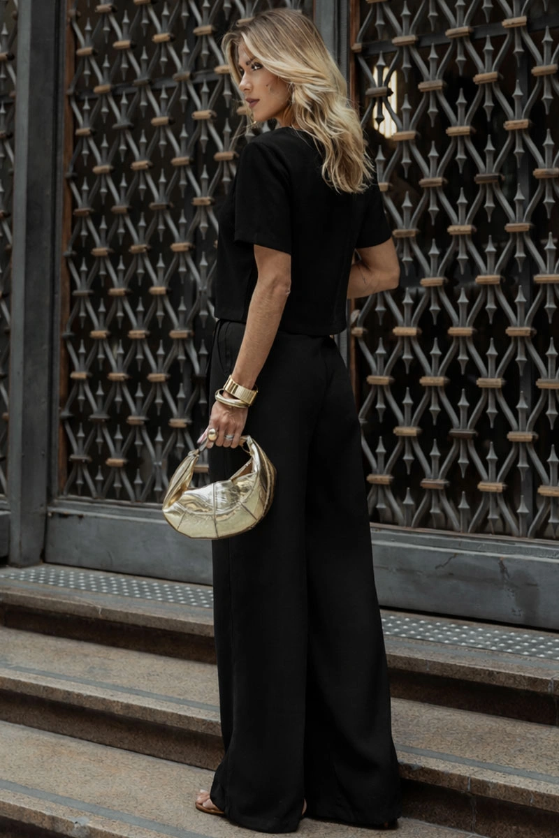 Miss Misses - Black Tailored Trousers with Buttons - 54766001