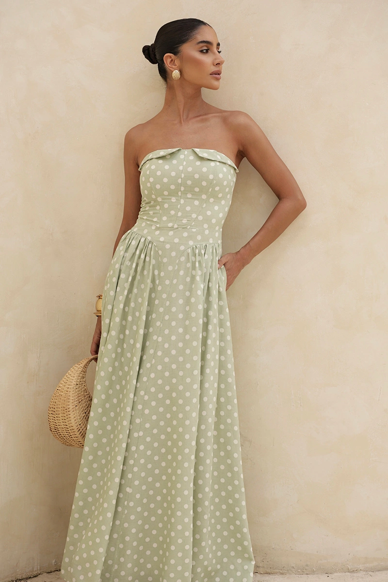 Dot Clothing - Dress Dot Clothing Longuete Lily TQC Polka Dot Mint Green - 2944VERDEM
