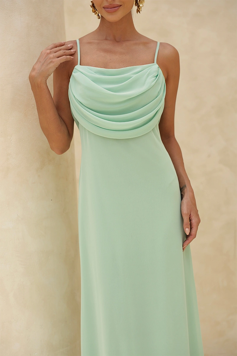 Dot Clothing - Dress Dot Clothing Long Eva with Train and Drapeado Verde - 2844VERDE