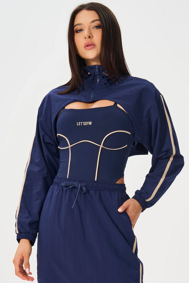Lets Gym - Cropped Jacket Modern Muse Navy Blue - 3307NB