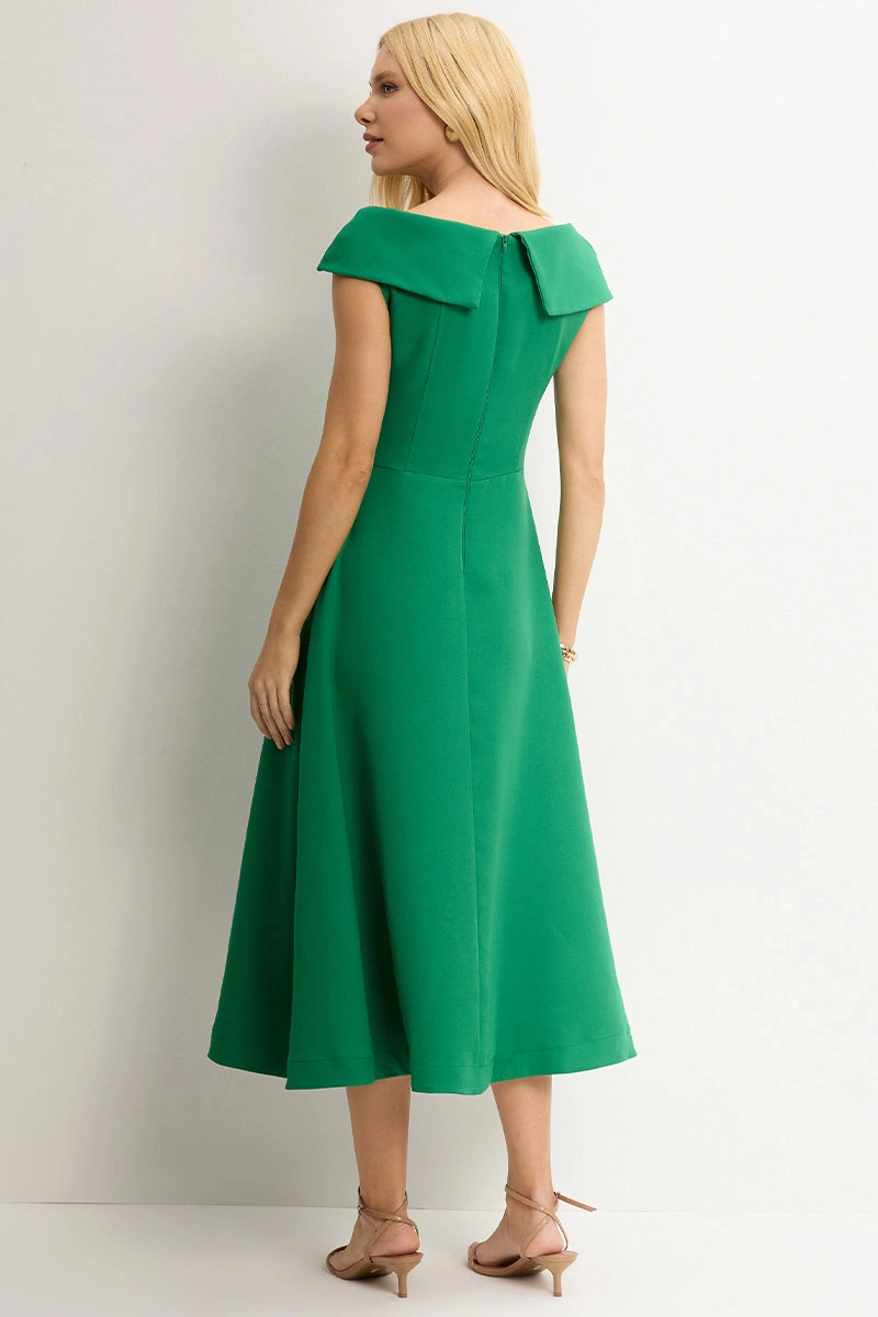 Miss Misses - Dress Hilda C/Detalhe Flor Na Lama Verde - 54592023