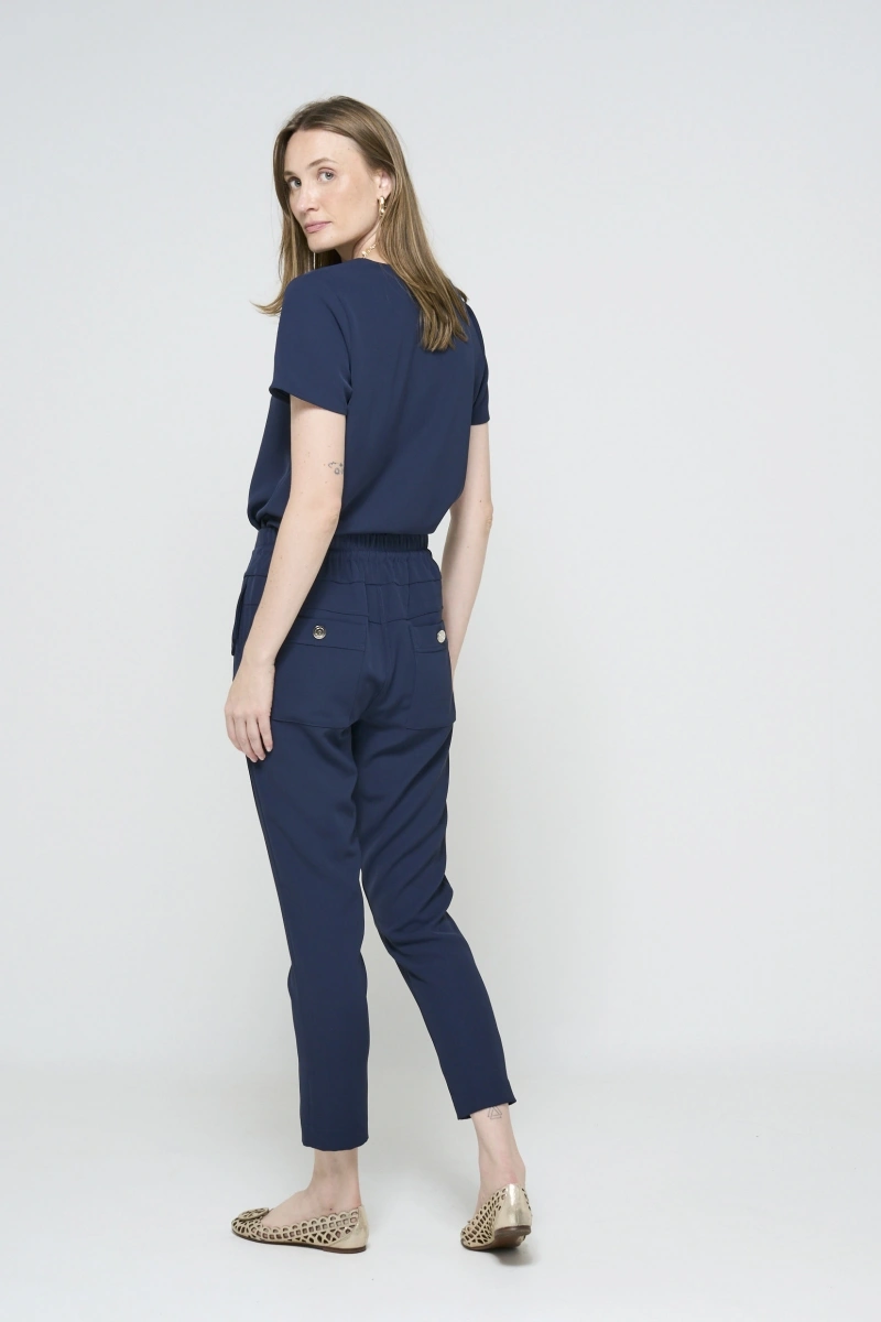 Hidrogênio - LARISSA NAVY JOGGER PANTS WITH LAPELS - 20505004