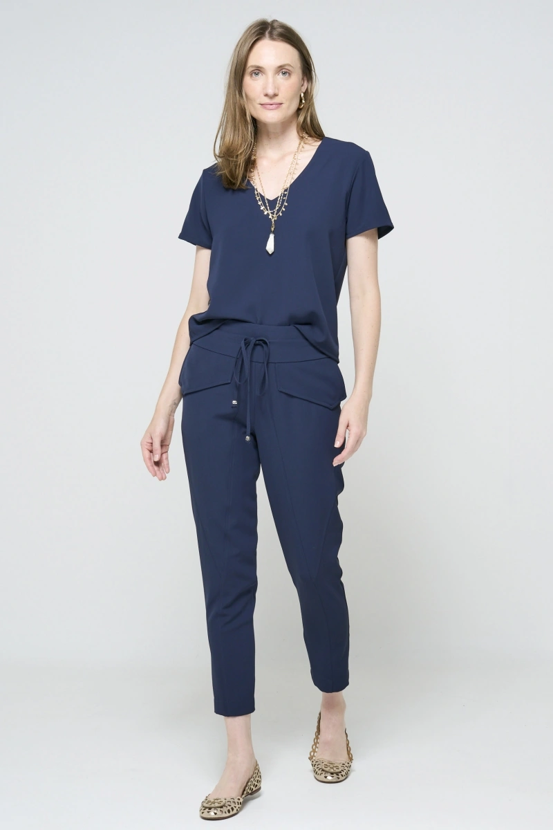 Hidrogênio - LARISSA NAVY JOGGER PANTS WITH LAPELS - 20505004