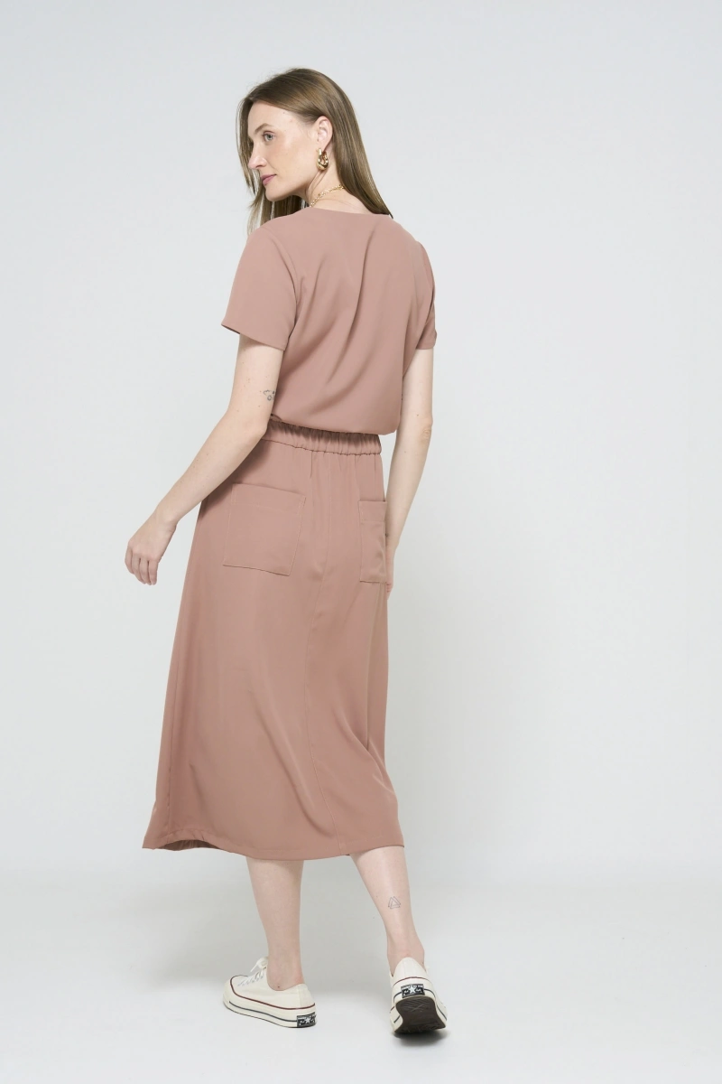 Hidrogênio - BROWN V-NECK BLOUSE - 20471031