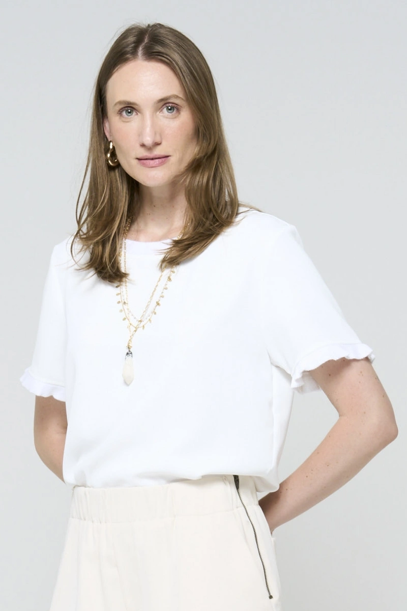 Hidrogênio - BLOUSE WITH WHITE RIBBON AND RUFFLE - 20572002