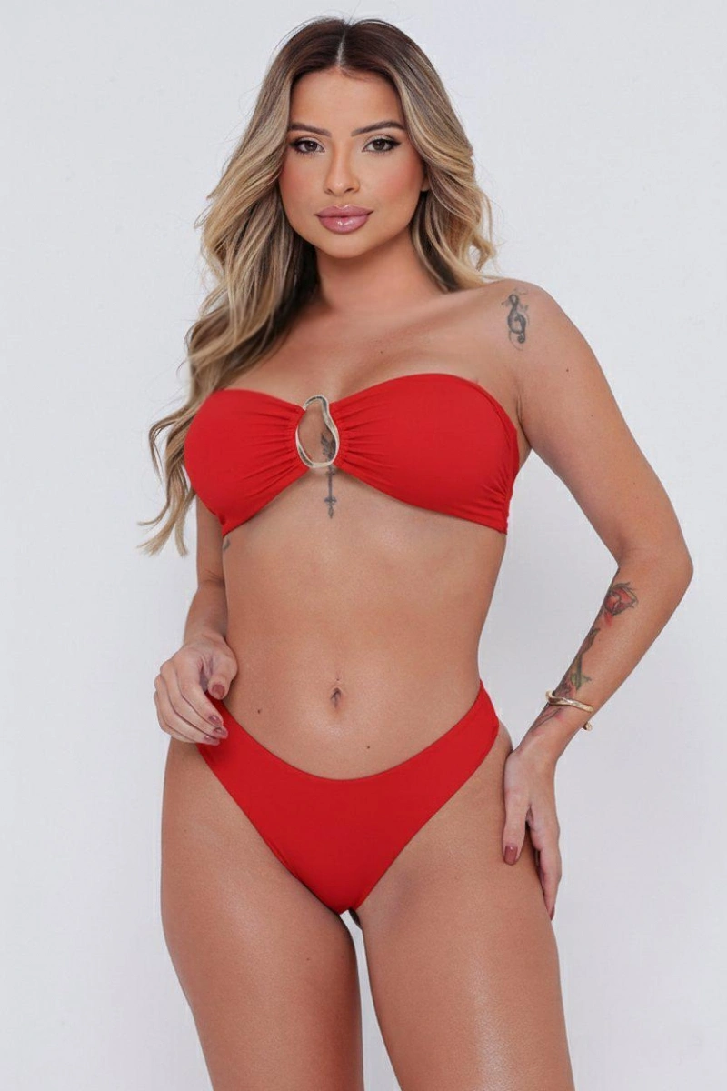 Santa Areia - Libya Red Strapless Bikini - 2603VM