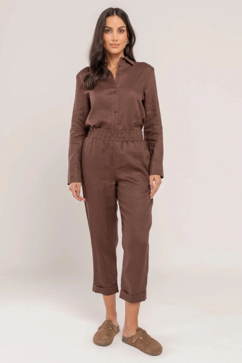 Hidrogênio - 100% Chocolate Linen Shirt - 19875032