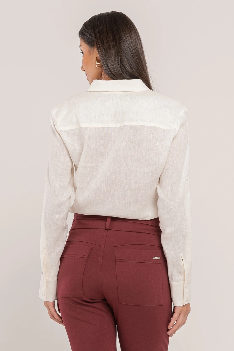 Hidrogênio - LINEN SHIRT 100% OFF WHITE - 19875018