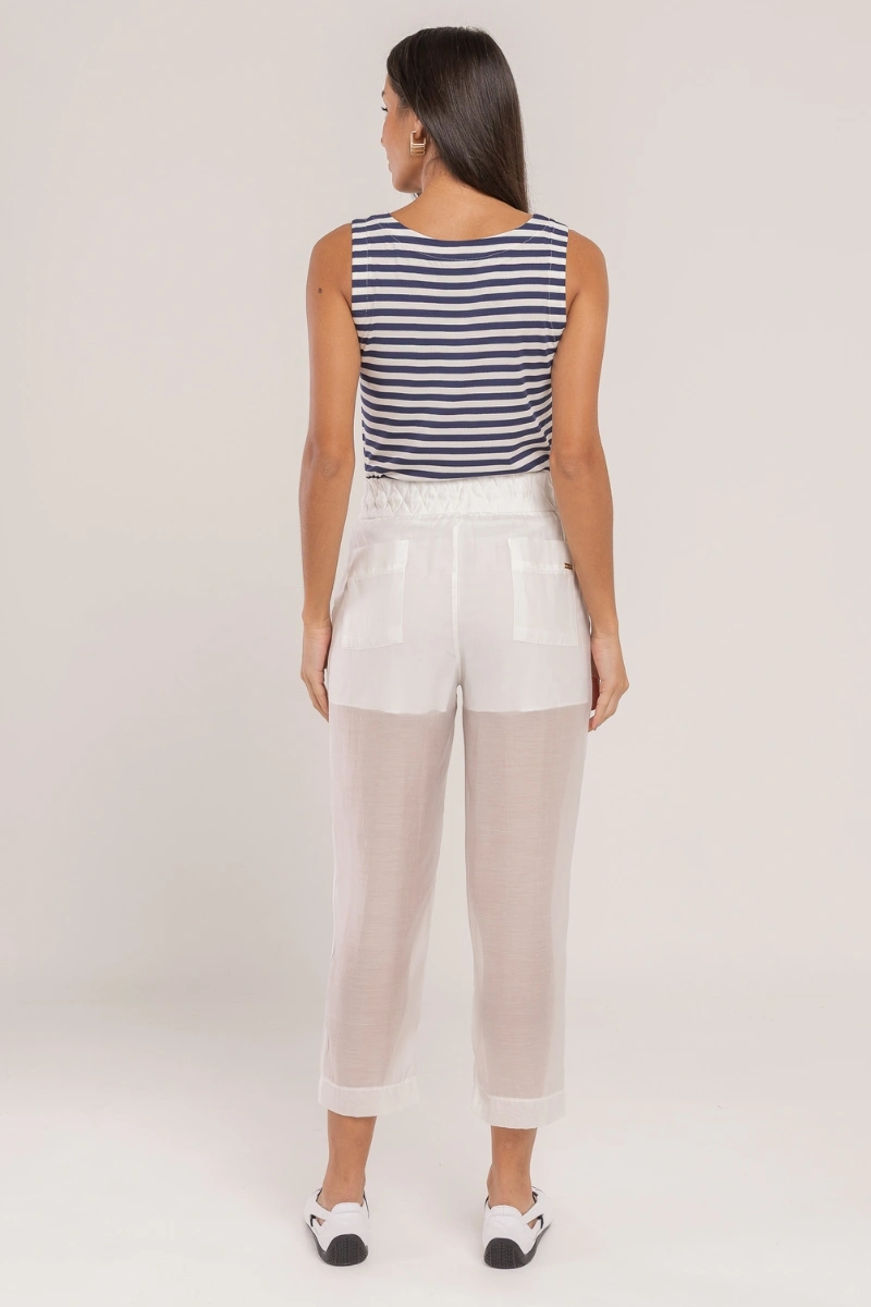 Hidrogênio - CALÇA CENOURA TATIANA OFF WHITE - 20649018