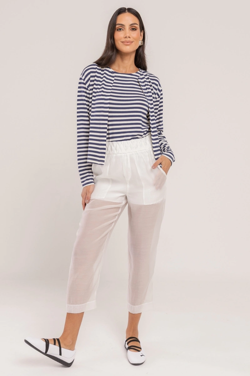 Hidrogênio - CALÇA CENOURA TATIANA OFF WHITE - 20649018