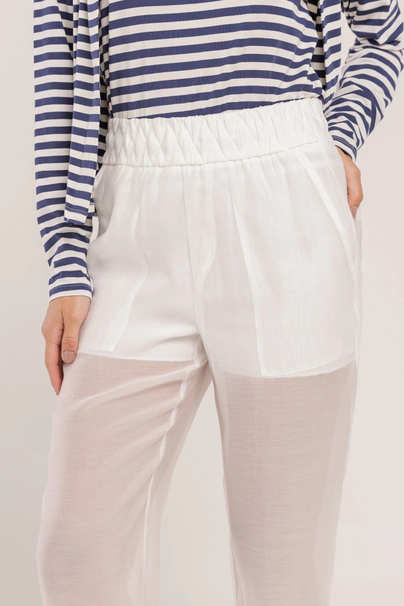 Hidrogênio - CALÇA CENOURA TATIANA OFF WHITE - 20649018