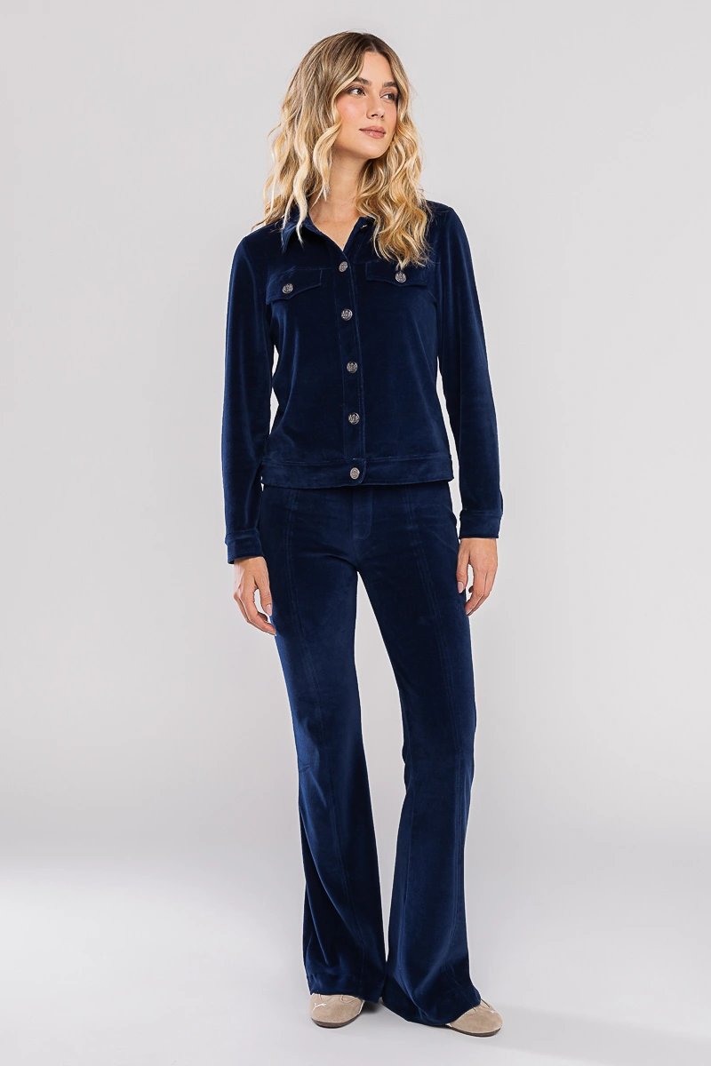 Hidrogênio - CALÇA FLARE C/ BOTÕES E BOLSOS CORALINE MARINHO - 19439004