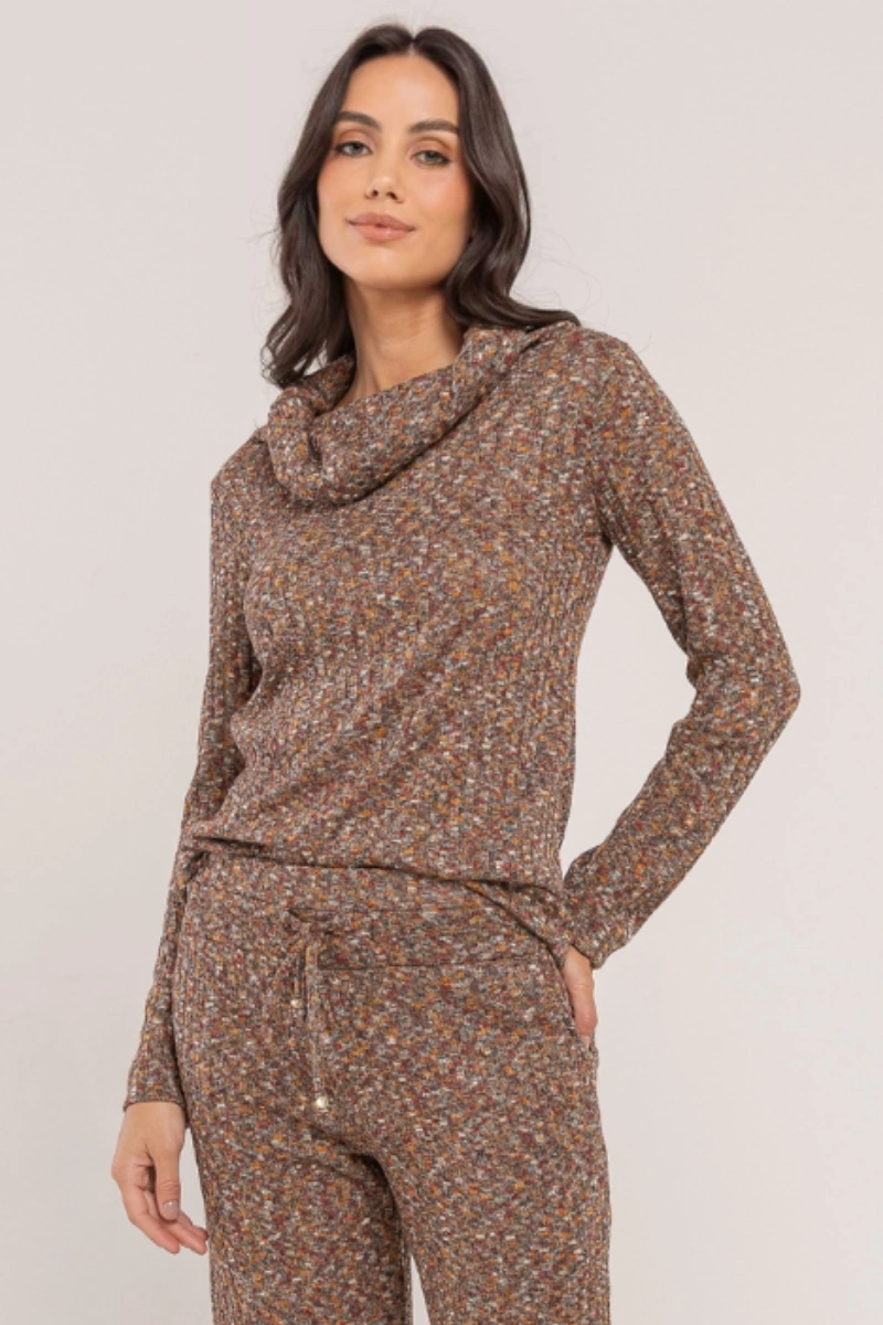 Hidrogênio - BLUSA GOLA DOBRADA BORDO - 20696097