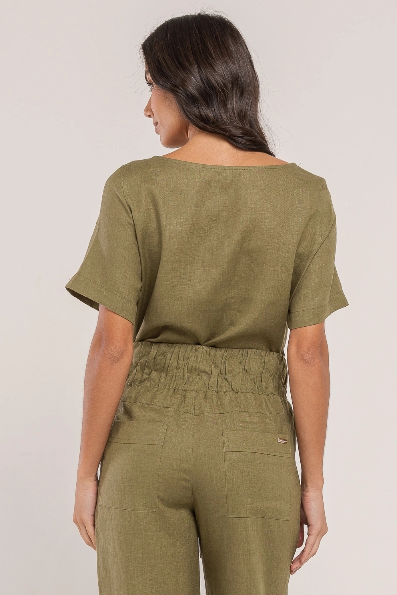 Hidrogênio - BLUSA CROPPED 100% LINHO OLÍVIA - 19801391