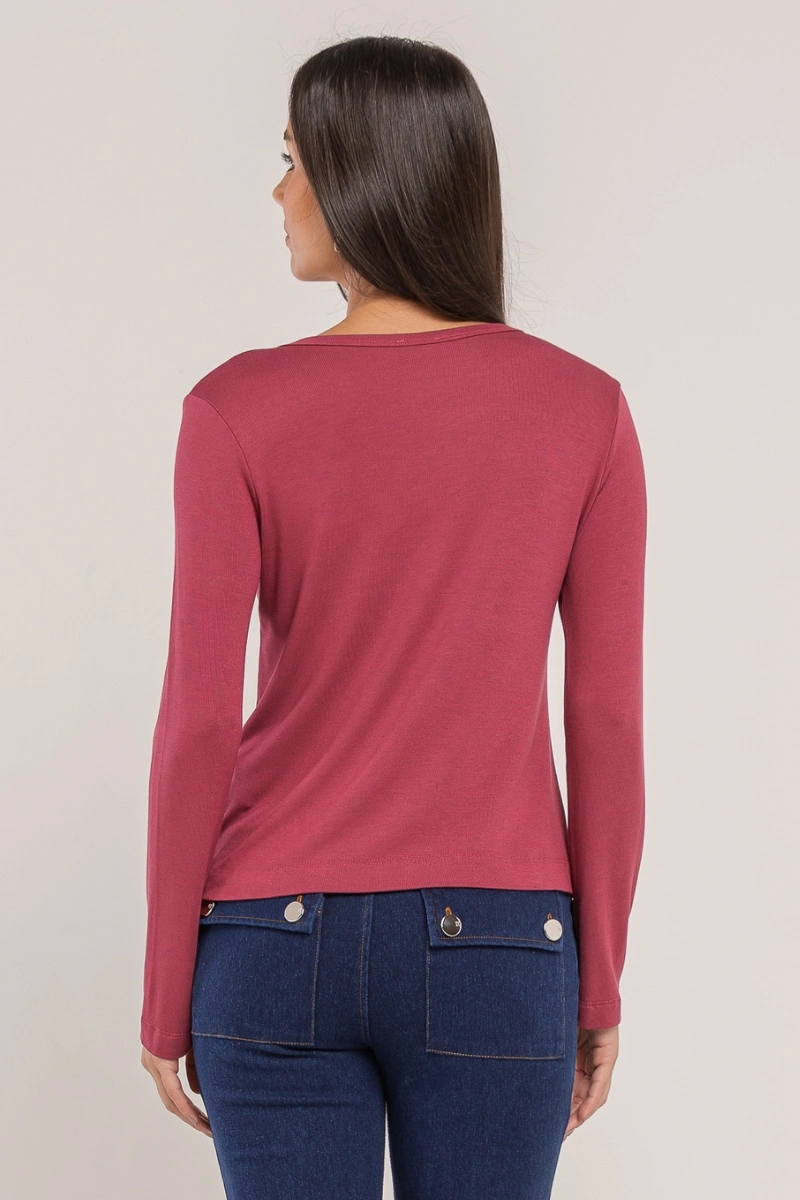 Hidrogênio - Wine-colored round neck knit blouse - 20686043