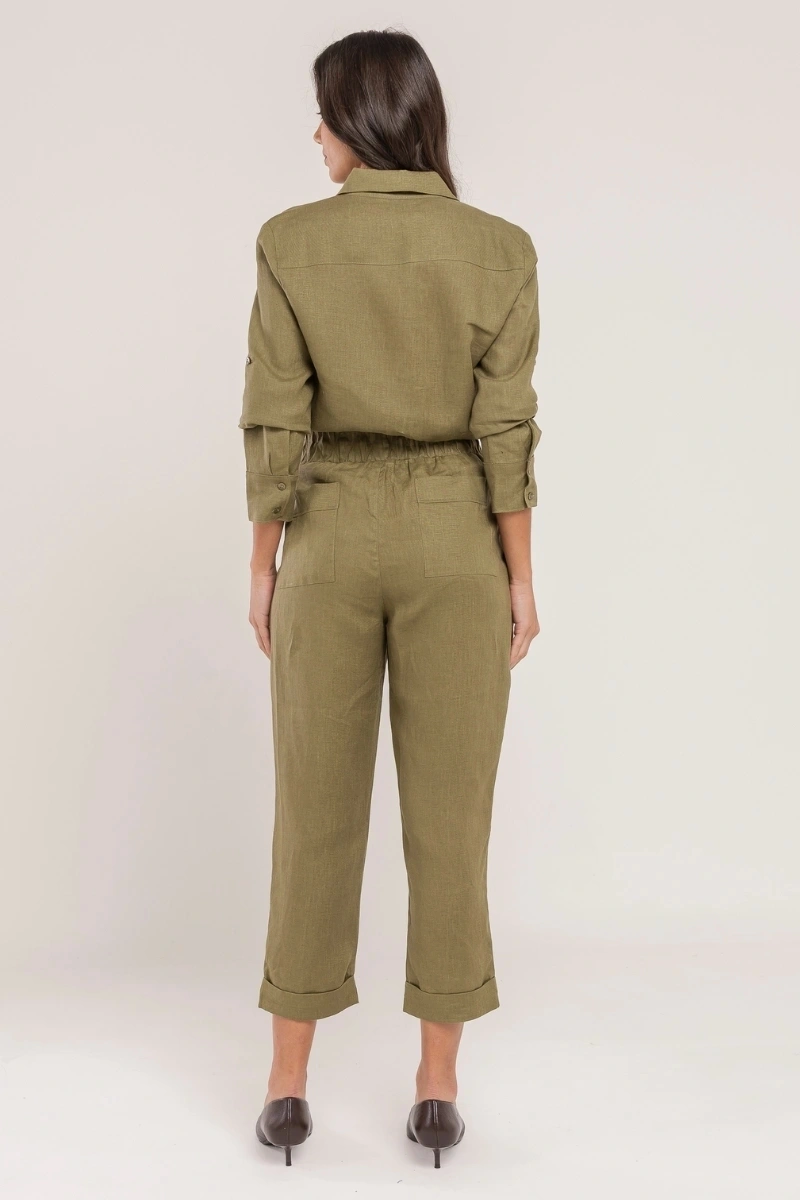 Hidrogênio - CALÇA CENOURA POLIANA LINHO 100% OLÍVIA - 19886391