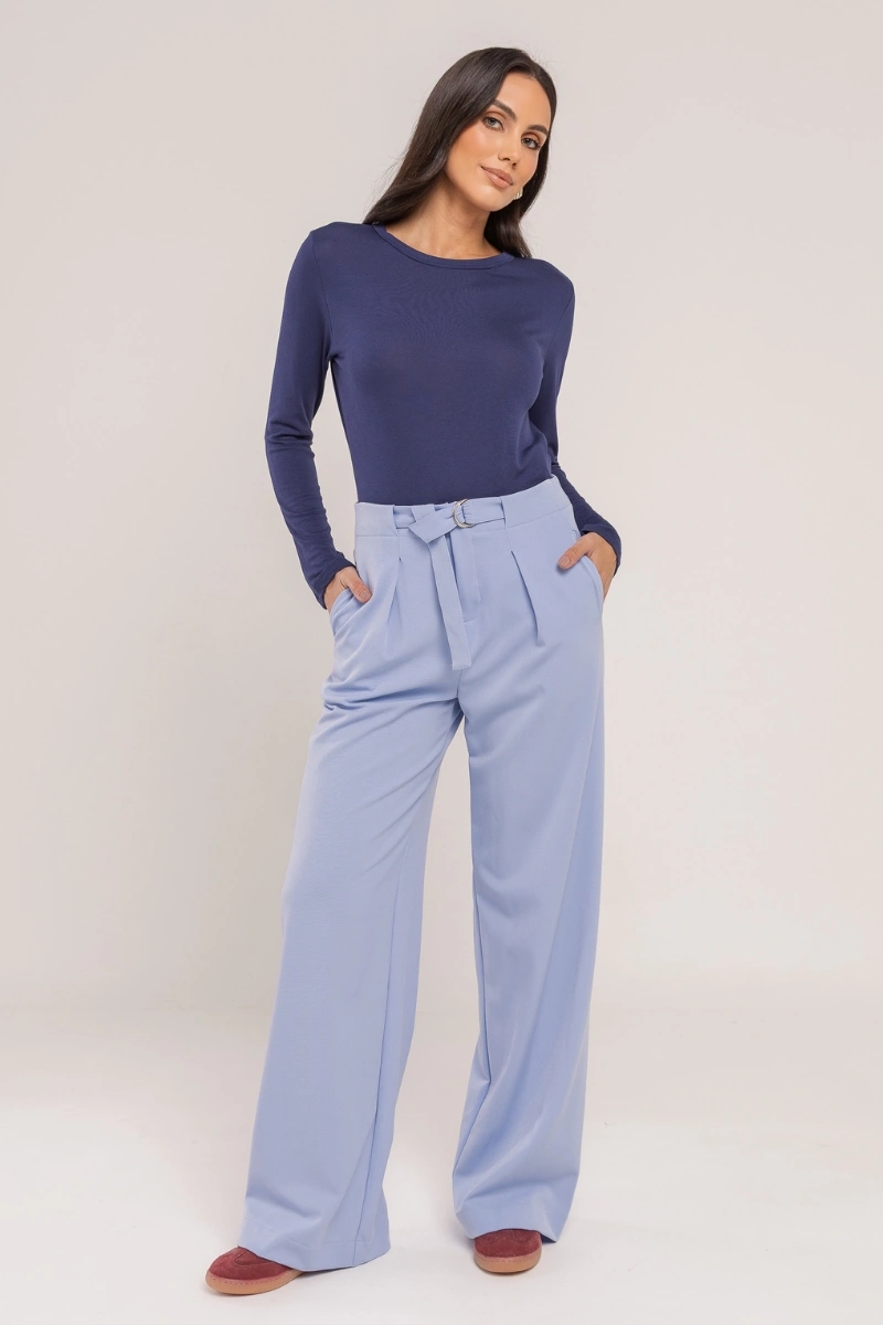 Hidrogênio - Sky blue pants with built-in belt - 20622606