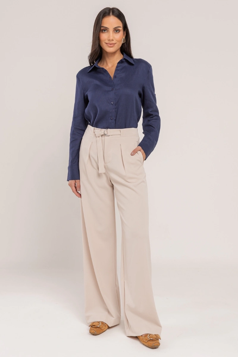 Hidrogênio - Ceres pants with internal belt. - 20622607