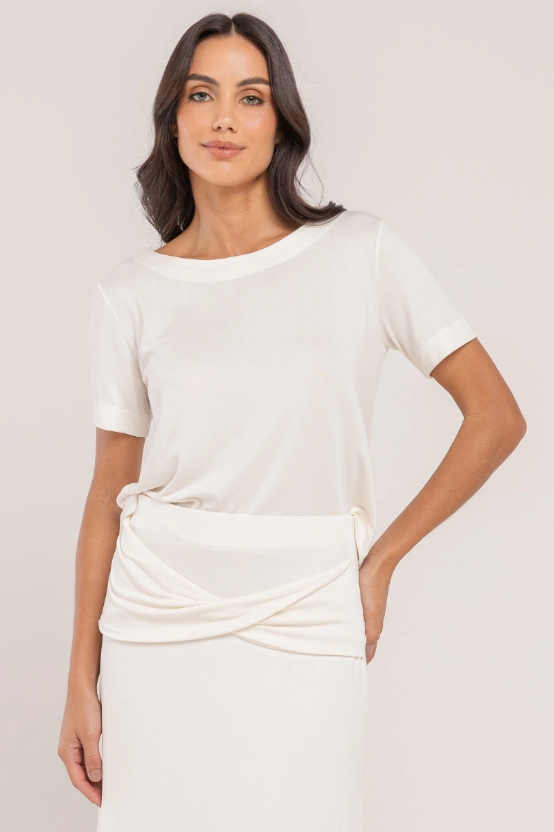 Hidrogênio - BLUSA BATEAU OFF WHITE - 20637018