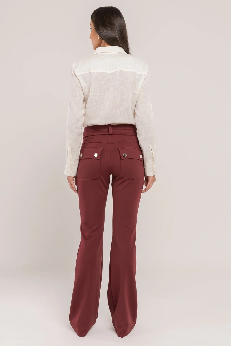 Hidrogênio - CALÇA RETA ROSA BORDO - 20283097