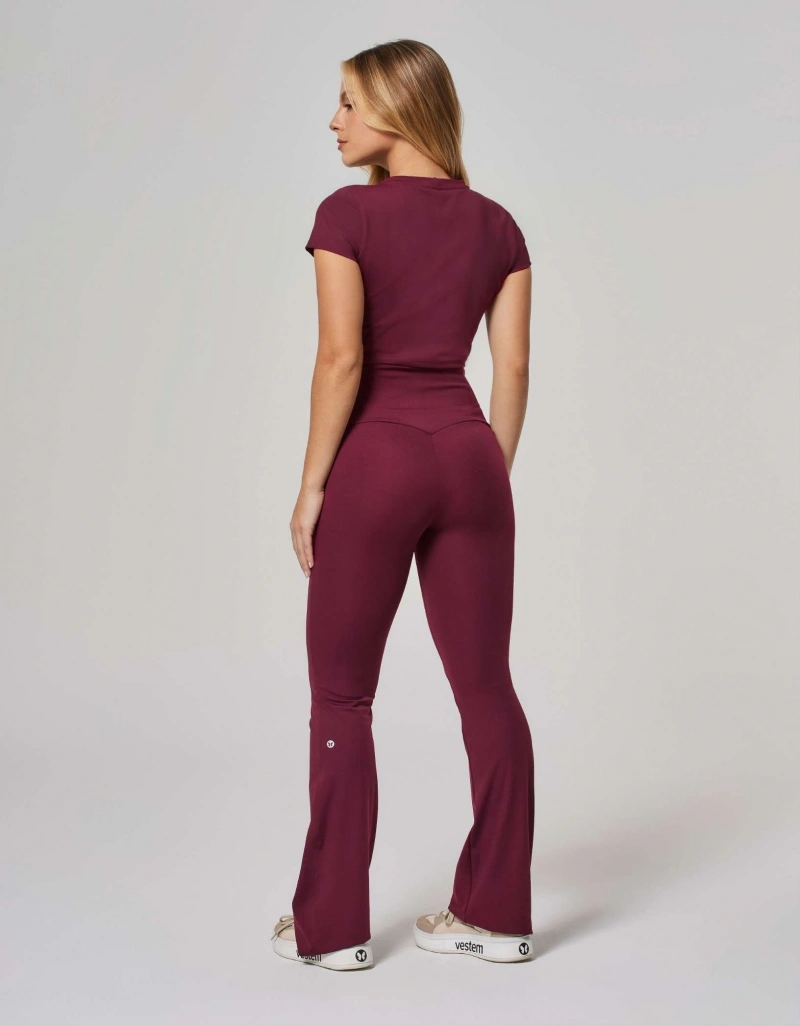 Vestem - Flare Pants, Ballerina Style, Shape Up, Ju Red, Wine - BAI112.ESS.C0667