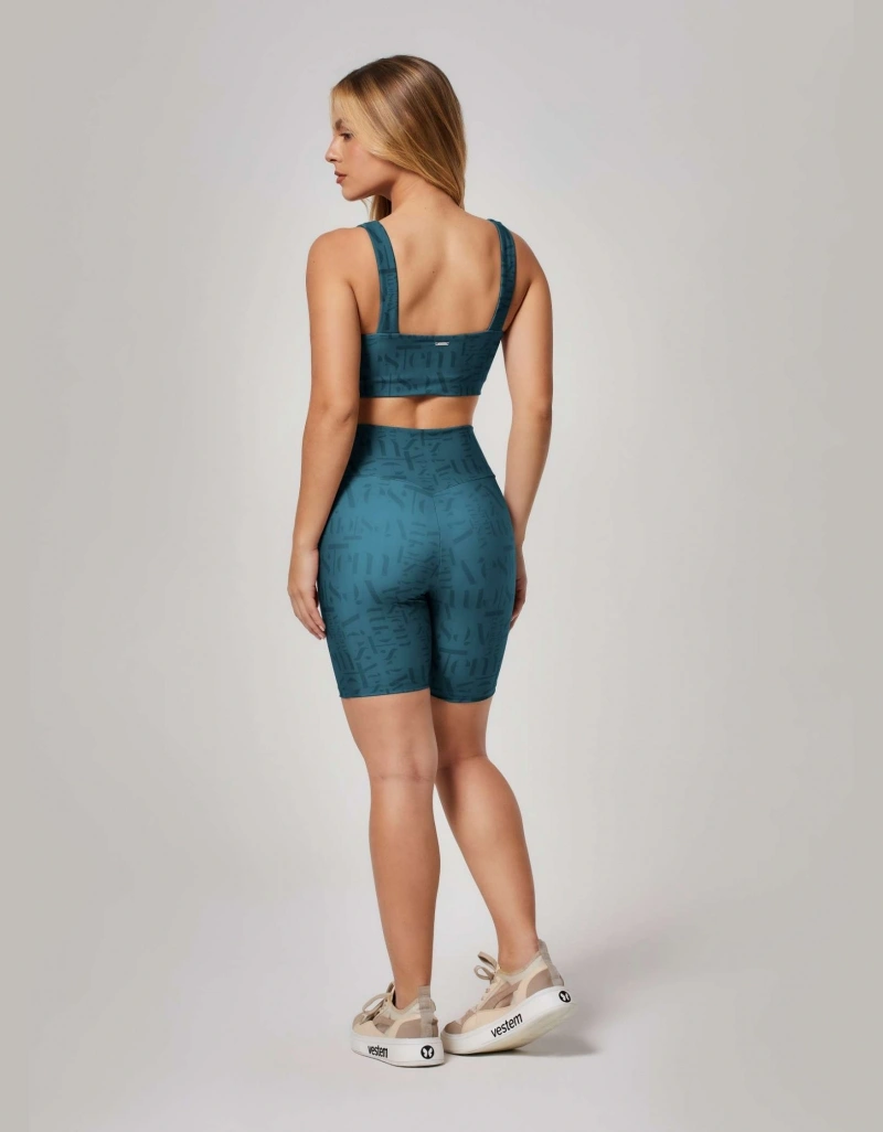 Vestem - Shorts Shape Up Logomania Myst Vestem Emerald Green - BER234.ESS.E1380.O26