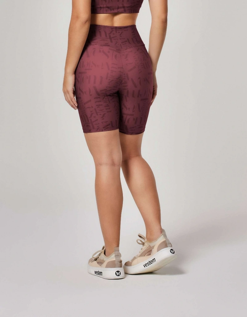 Vestem - Shorts Shape Up Logomania Myst Vestem Vermelho Barolo - BER234.ESS.E1381.O26