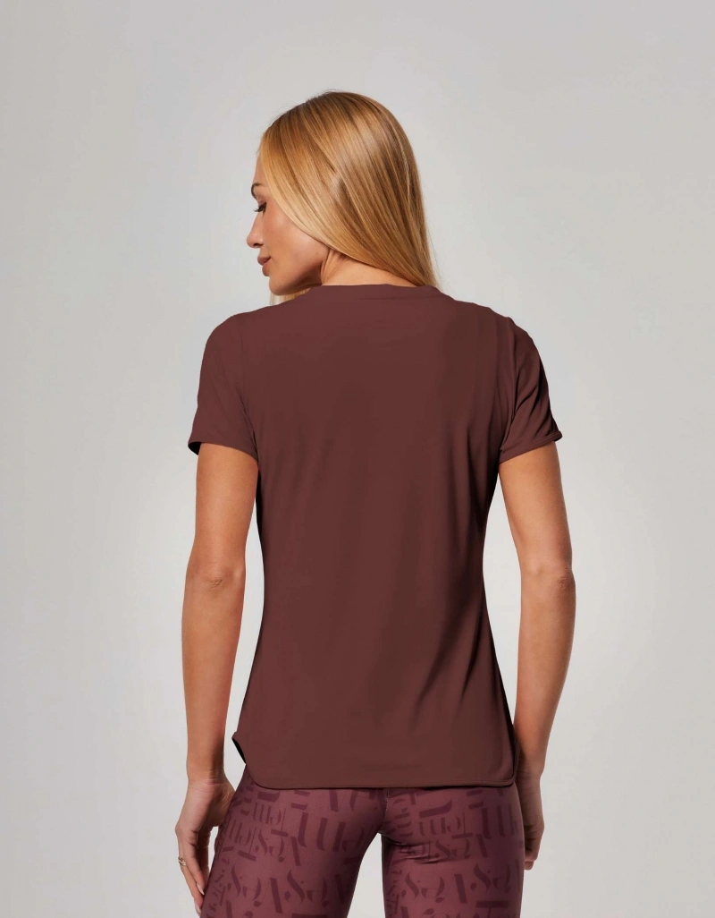 Vestem - Short-Sleeved Dry Fit Zadar Brown Leather Shirt - BMC654.ESS.C0711