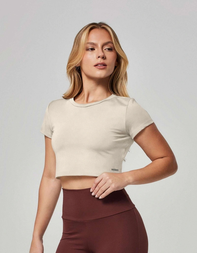 Vestem - Blusa Manga Curta Cropped Ju Off White - BMC824.ESS.C0294