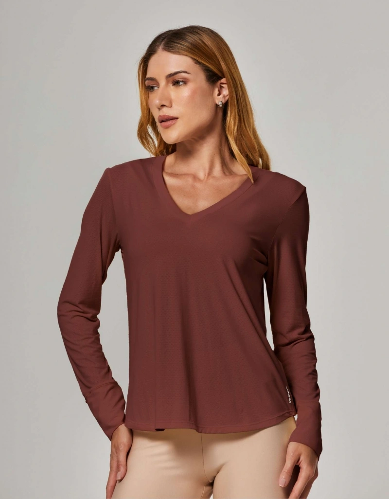 Vestem - Janice Brown Leather Dry Fit Long Sleeve Shirt - BML16.ESS.C0711