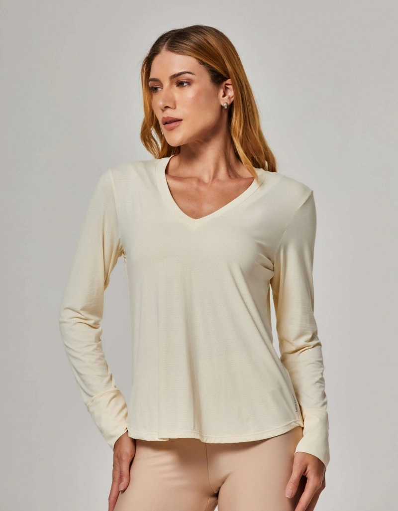 Vestem - Blusa Manga Longa Dry Fit Janice Off White - BML16.ESS.C0294