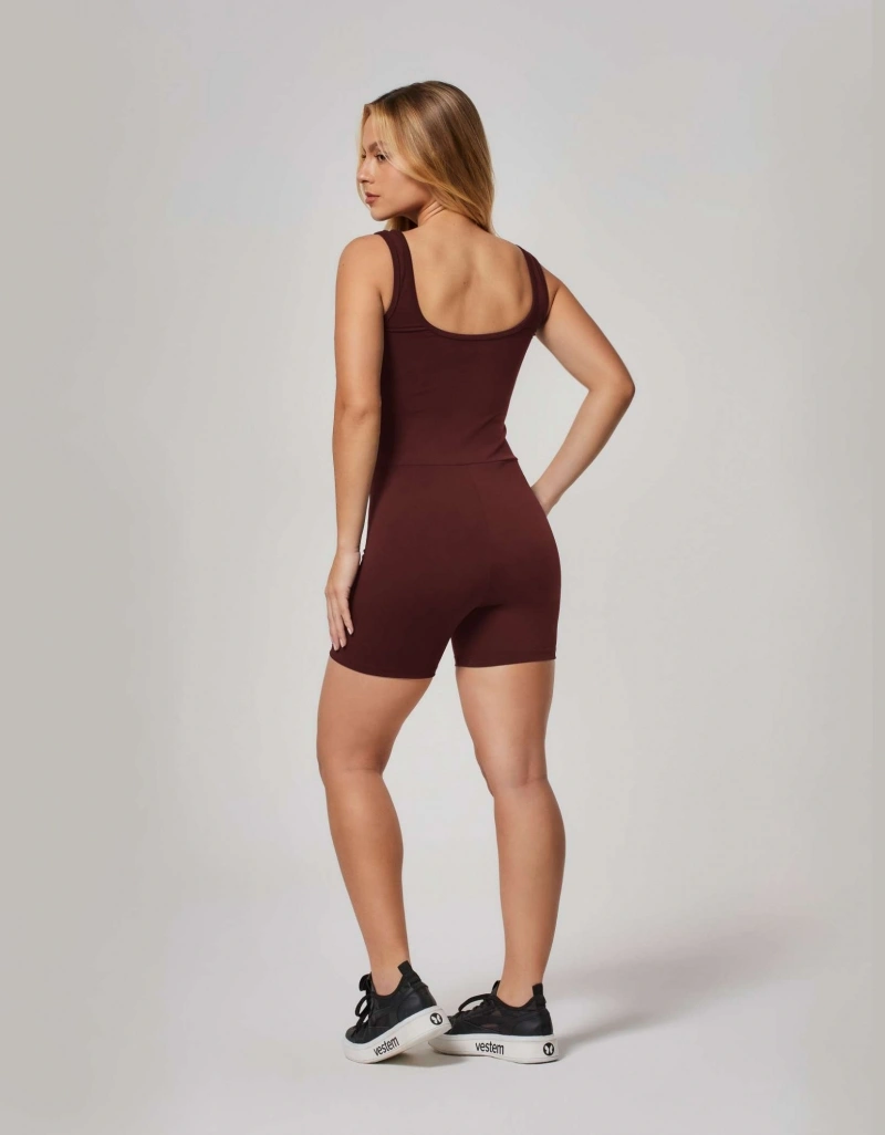 Vestem - Macaquinho Ana Marrom Couro - MAC308.ESS.C0711