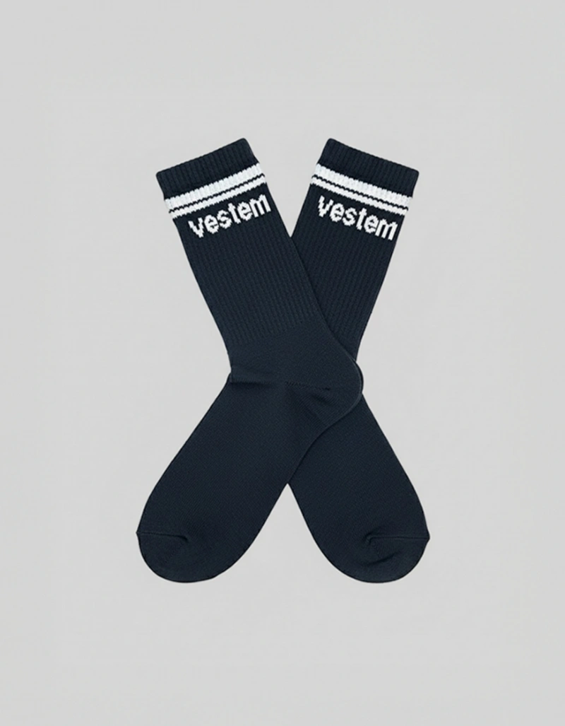 Vestem - Women's Long Socks. Black and White. - MEI20.C0310
