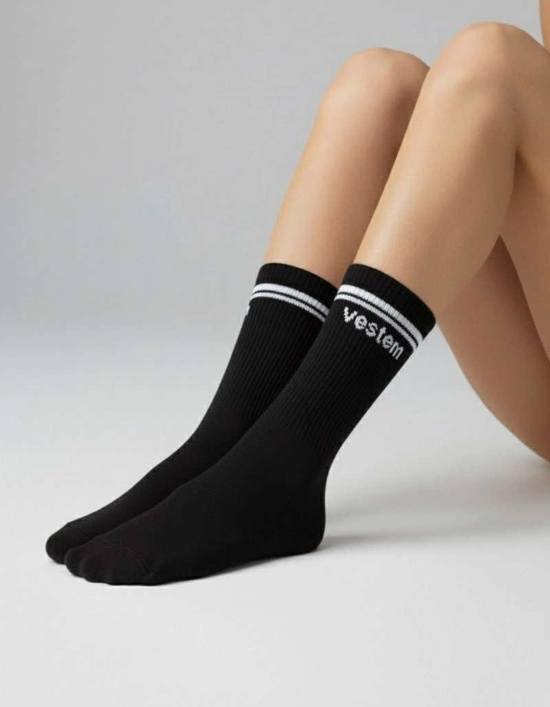 Vestem - Women's Long Socks. Black and White. - MEI20.C0310