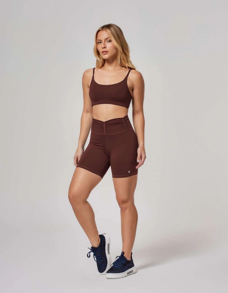 Vestem - Shorts Cós Frufru Marrom Couro - SH18.ESS.C0711