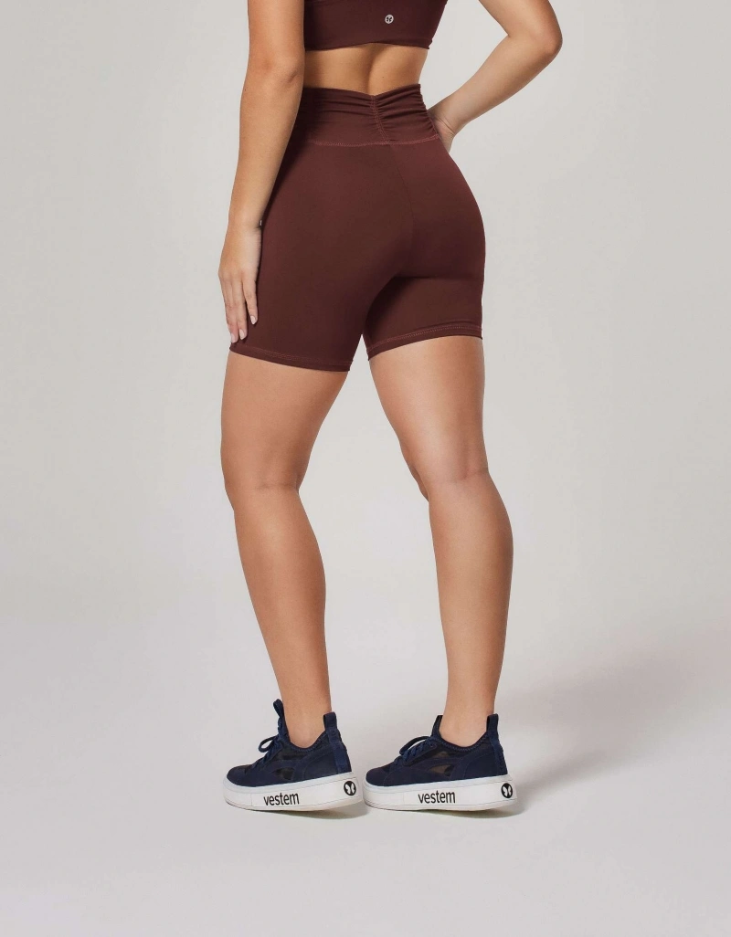 Vestem - Shorts Cós Frufru Marrom Couro - SH18.ESS.C0711