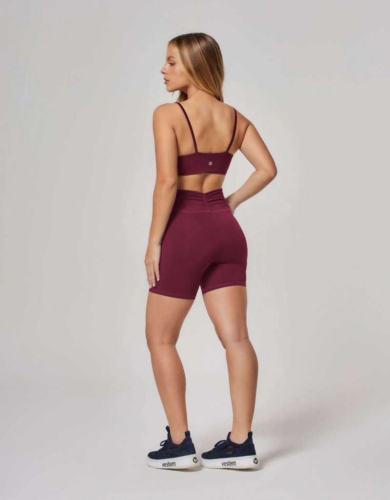 Vestem - Shorts Cós Frufru Vermelho Wine - SH18.ESS.C0667