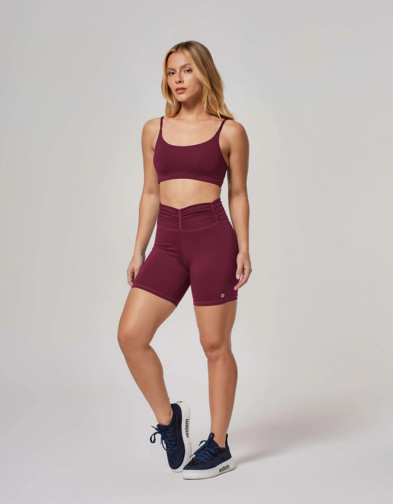 Vestem - Shorts Cós Frufru Vermelho Wine - SH18.ESS.C0667